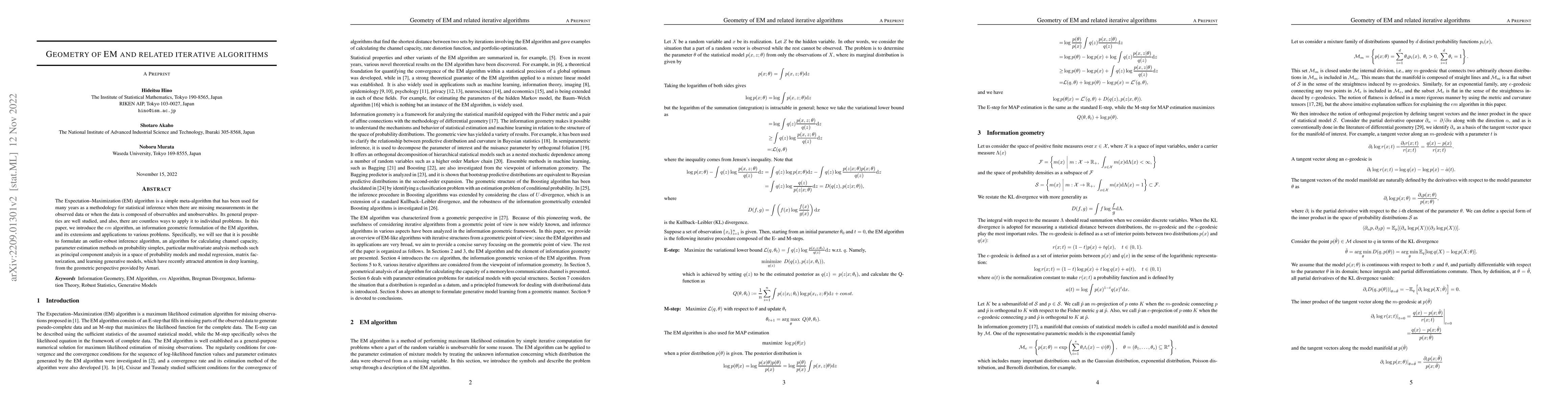 Thumbnail for Geometry of EM and related iterative algorithms