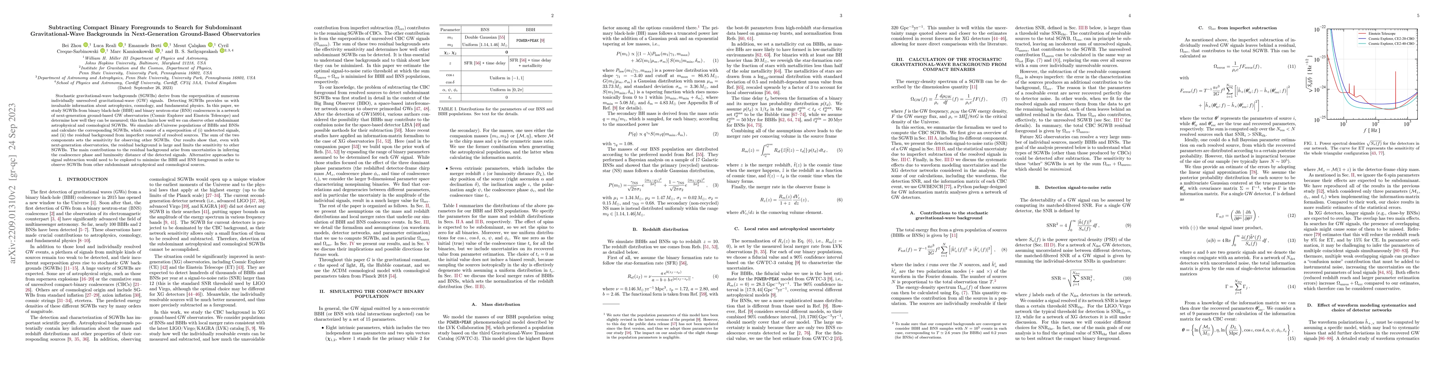 Thumbnail for Subtracting Compact Binary Foregrounds to Search for Subdominant
  Gravitational-Wave Backgrounds in Next-Generation Ground-Based Observatories