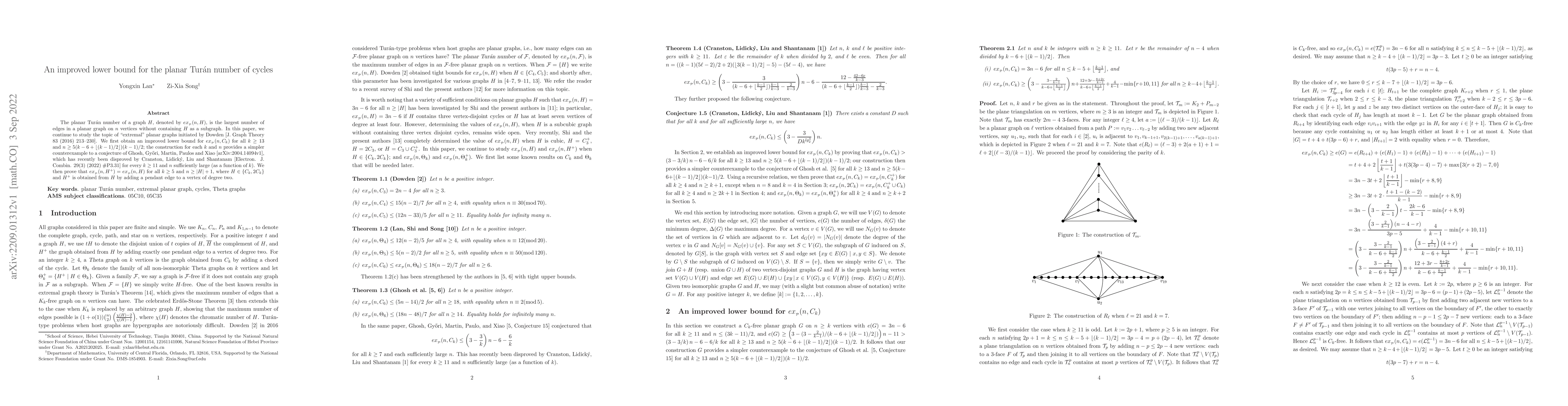 Thumbnail for An improved lower bound for the planar Tur\'an number of cycles