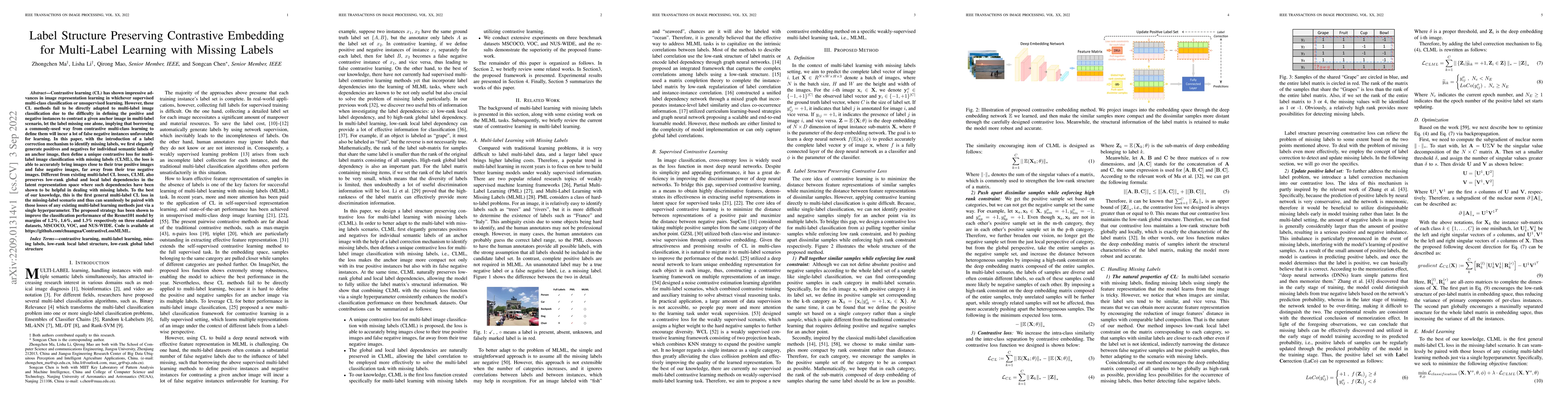 Thumbnail for Label Structure Preserving Contrastive Embedding for Multi-Label
  Learning with Missing Labels
