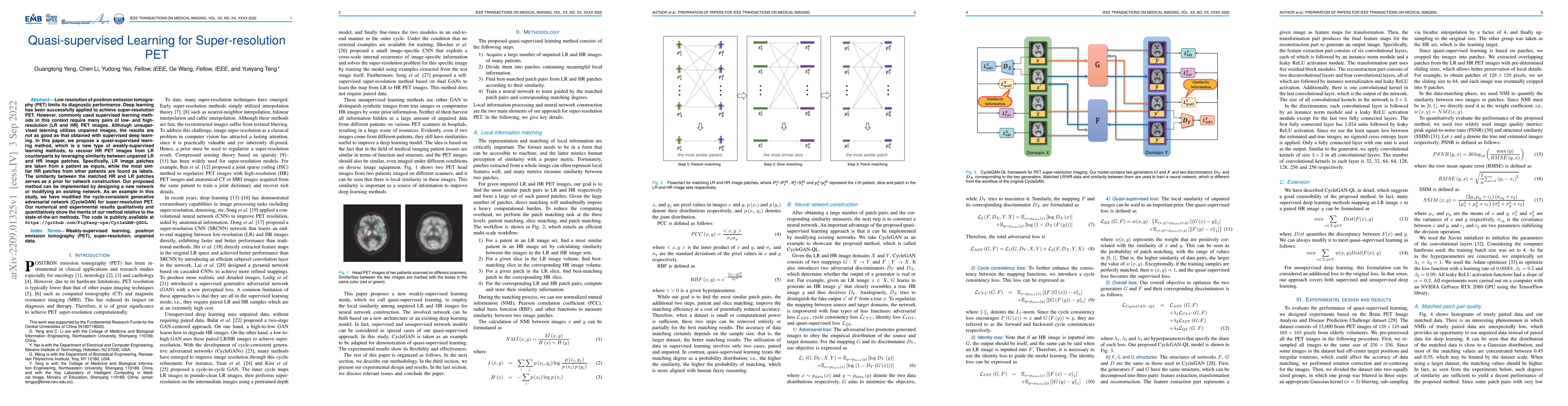 Thumbnail for Quasi-supervised Learning for Super-resolution PET