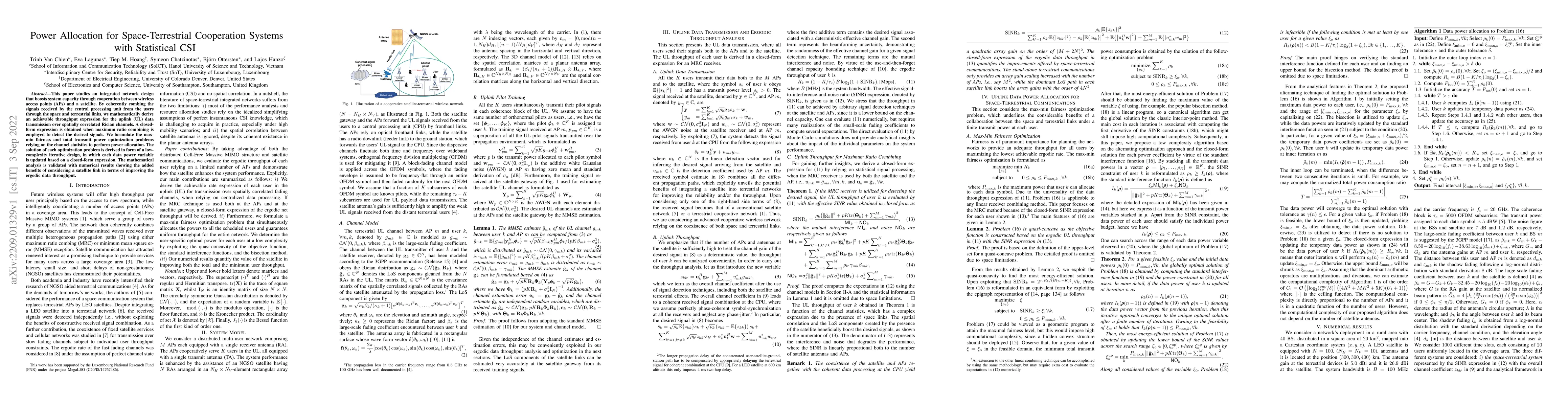 Thumbnail for Power Allocation for Space-Terrestrial Cooperation Systems with
  Statistical CSI