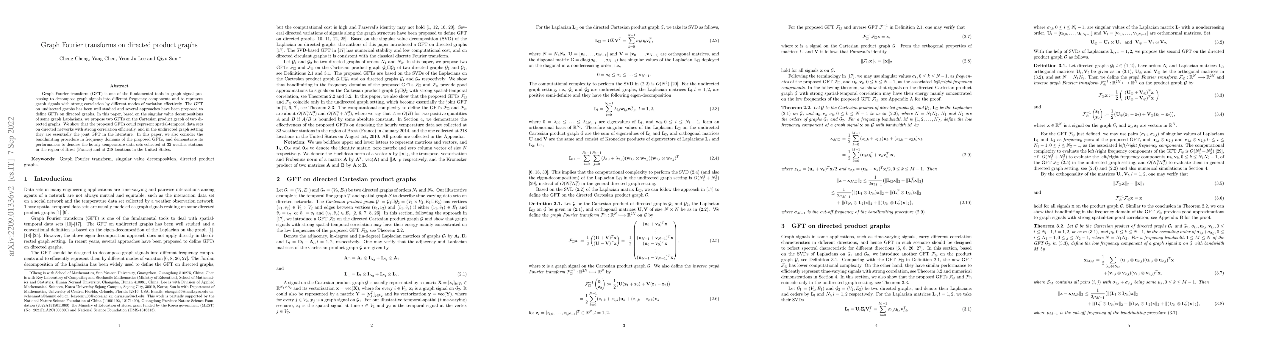 Thumbnail for Graph Fourier transforms on directed product graphs