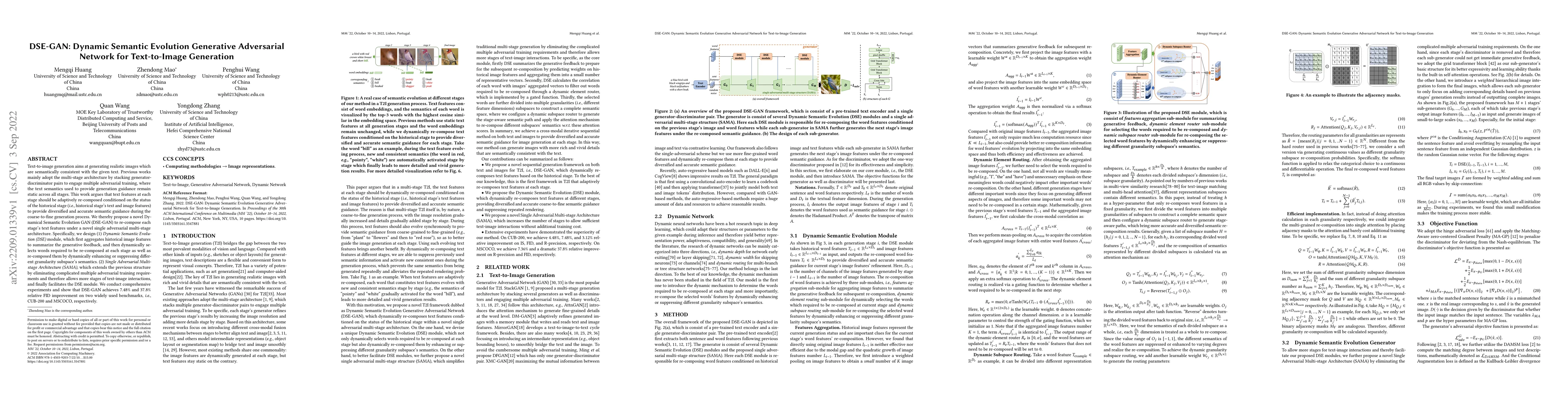 Thumbnail for DSE-GAN: Dynamic Semantic Evolution Generative Adversarial Network for
  Text-to-Image Generation