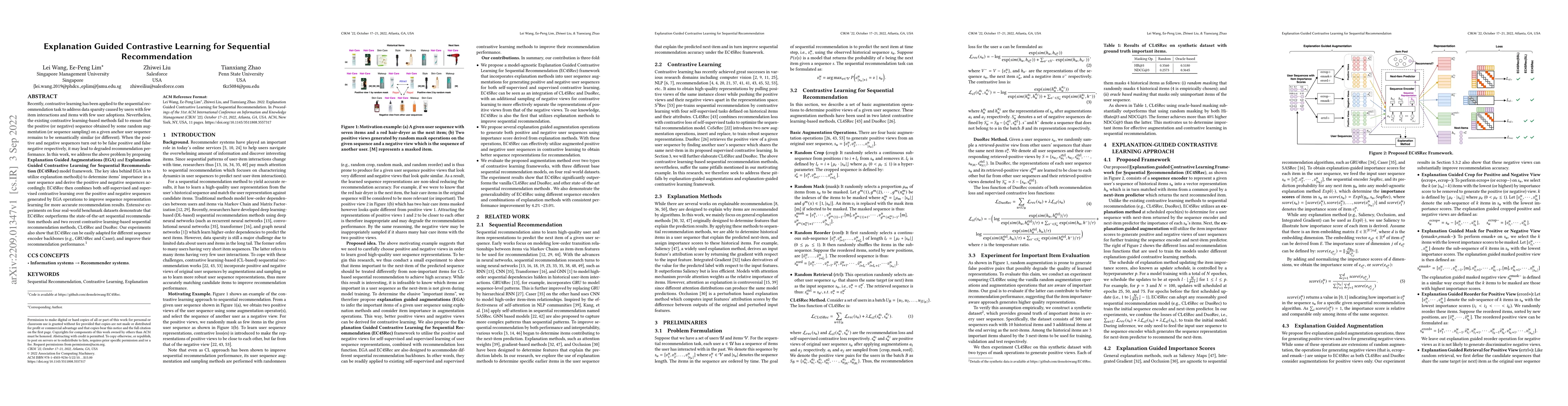 Thumbnail for Explanation Guided Contrastive Learning for Sequential Recommendation