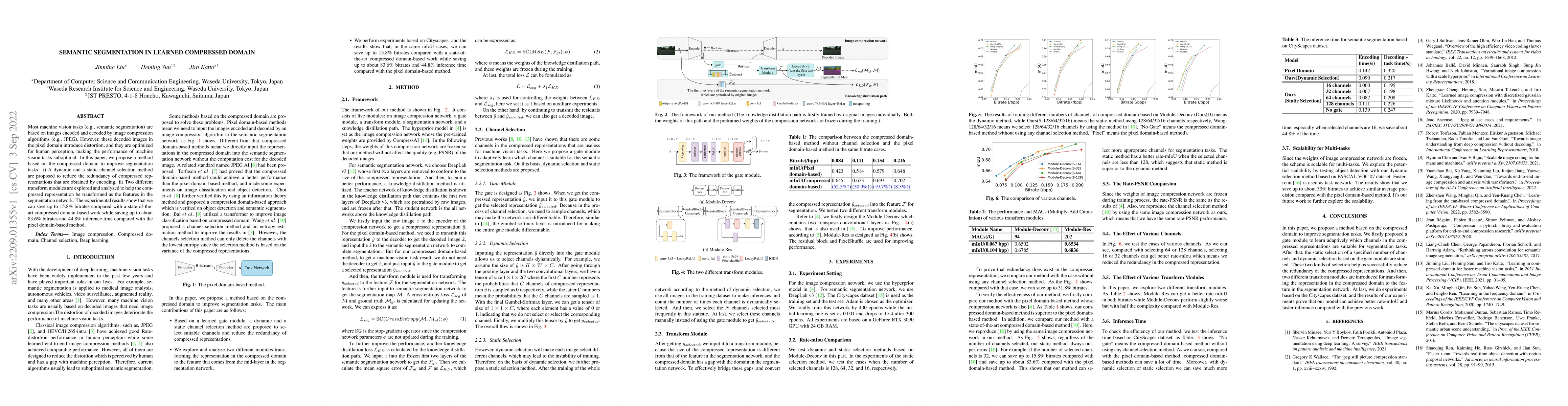 Thumbnail for Semantic Segmentation in Learned Compressed Domain