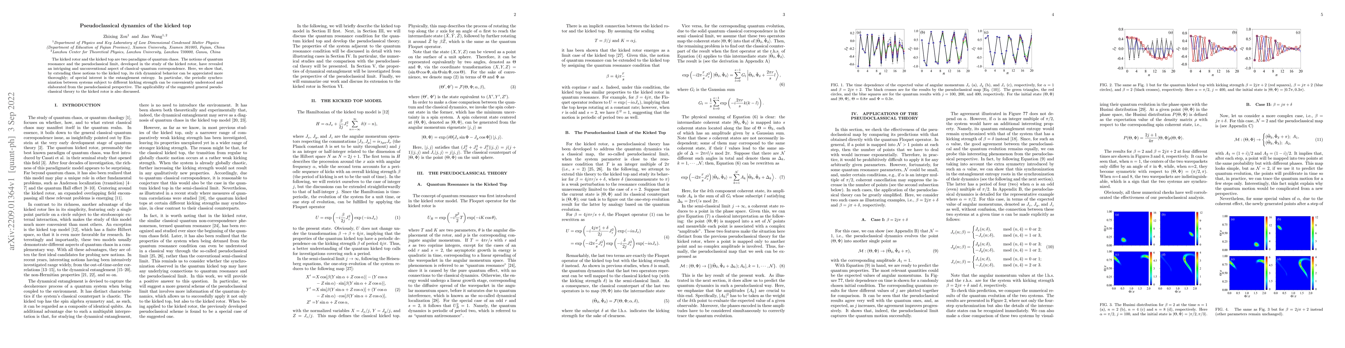 Thumbnail for Pseudoclassical dynamics of the kicked top