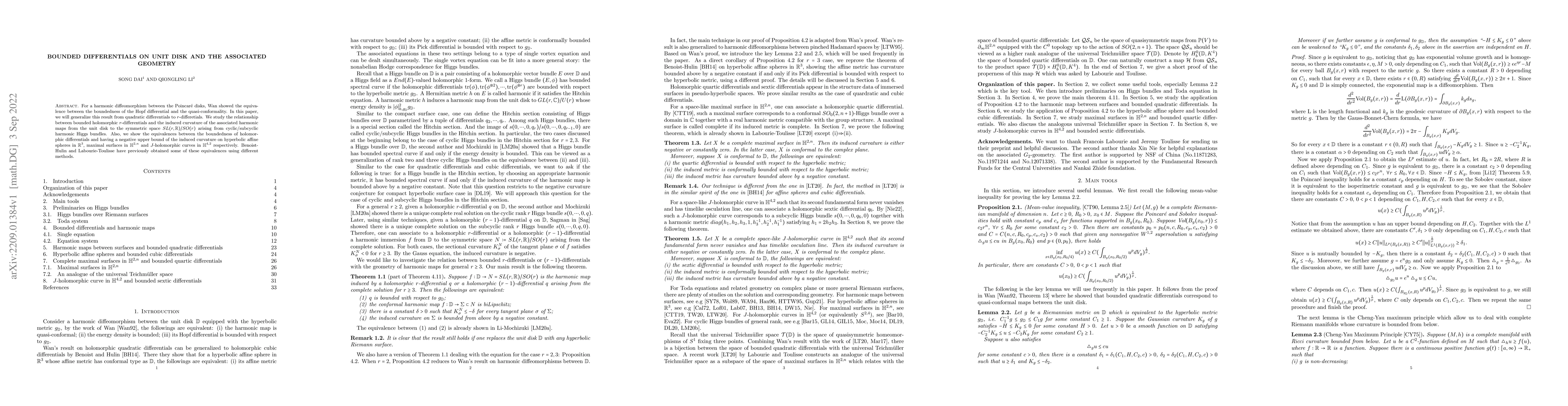 Thumbnail for Bounded differentials on unit disk and the associated geometry