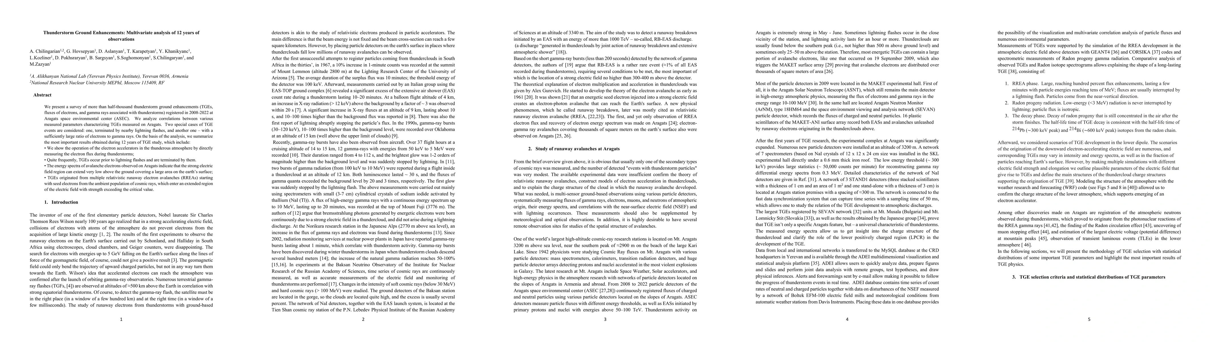 Thumbnail for Thunderstorm Ground Enhancements: Multivariate analysis of 12 years of
  observations