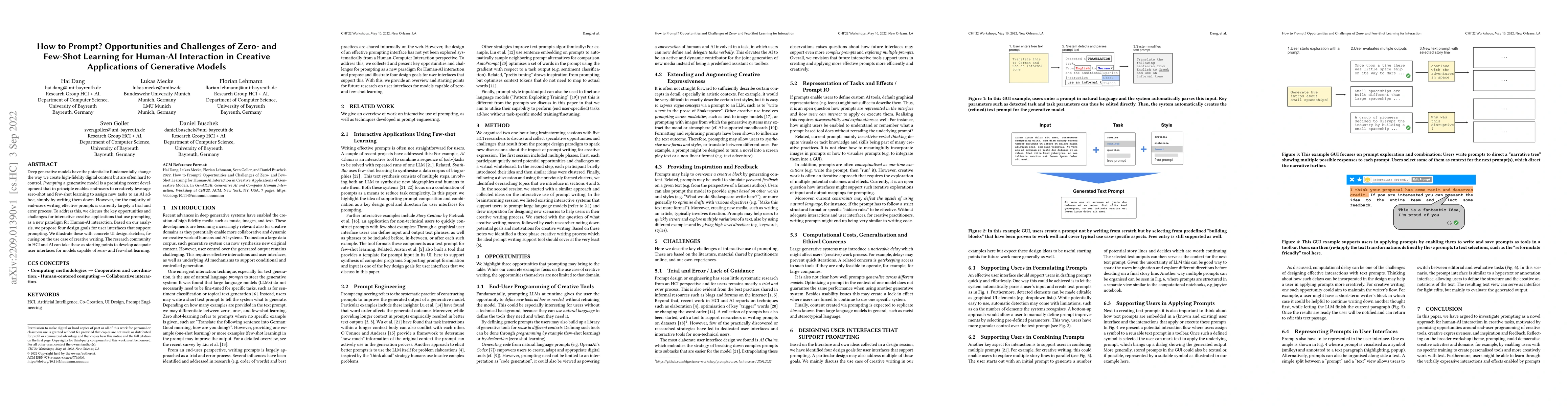 Thumbnail for How to Prompt? Opportunities and Challenges of Zero- and Few-Shot
  Learning for Human-AI Interaction in Creative Applications of Generative
  Models