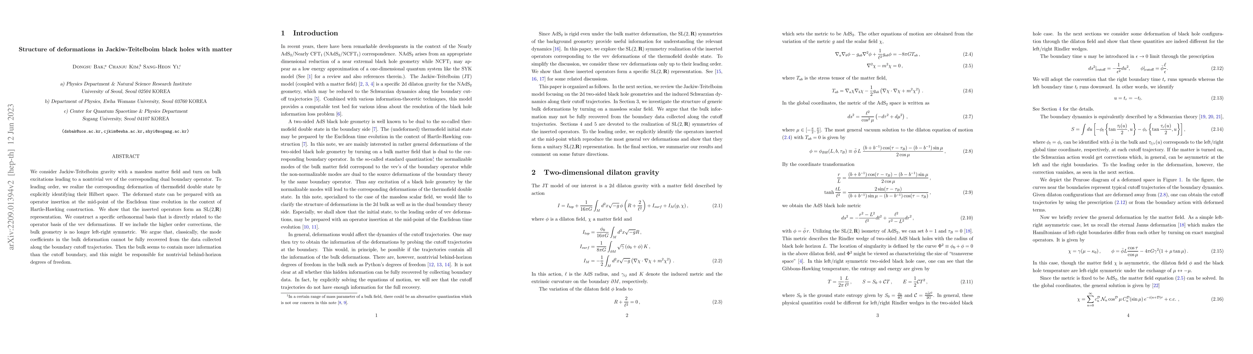 Thumbnail for Structure of deformations in Jackiw-Teitelboim black holes with matter