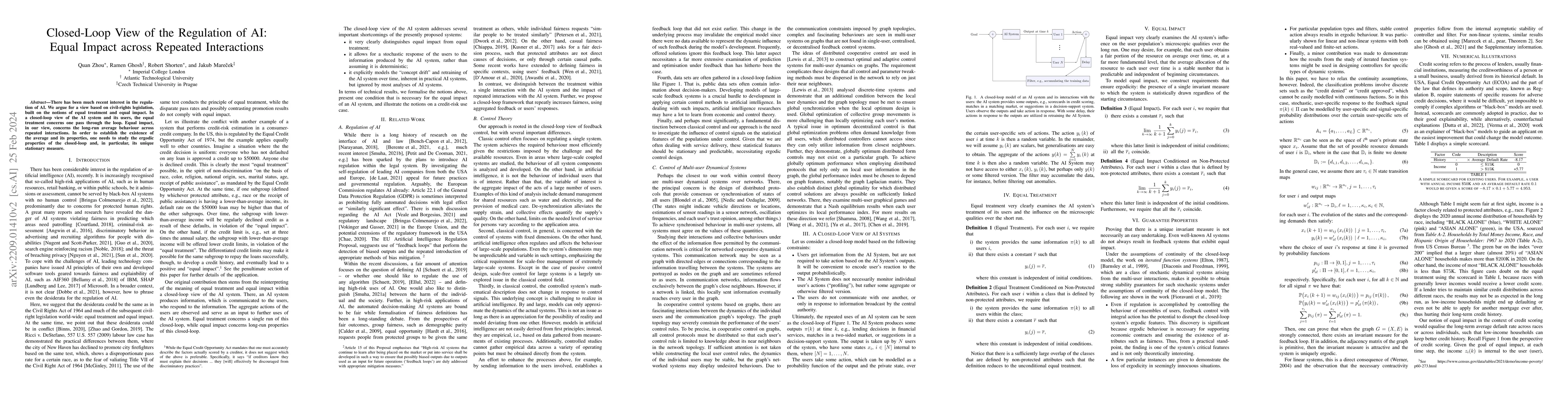 Thumbnail for Closed-Loop View of the Regulation of AI: Equal Impact across Repeated
  Interactions