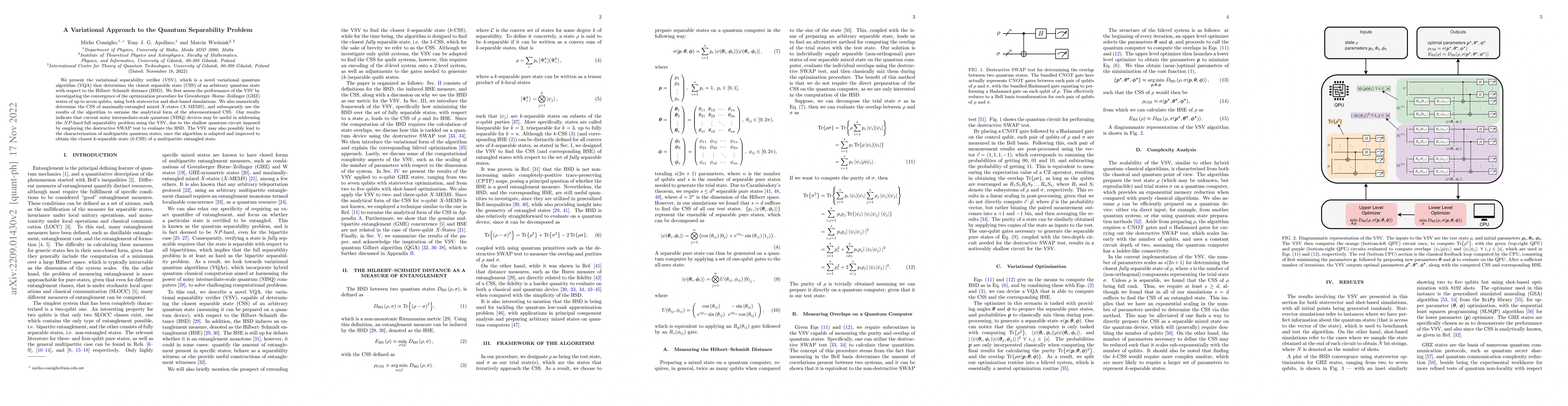 Thumbnail for A Variational Approach to the Quantum Separability Problem