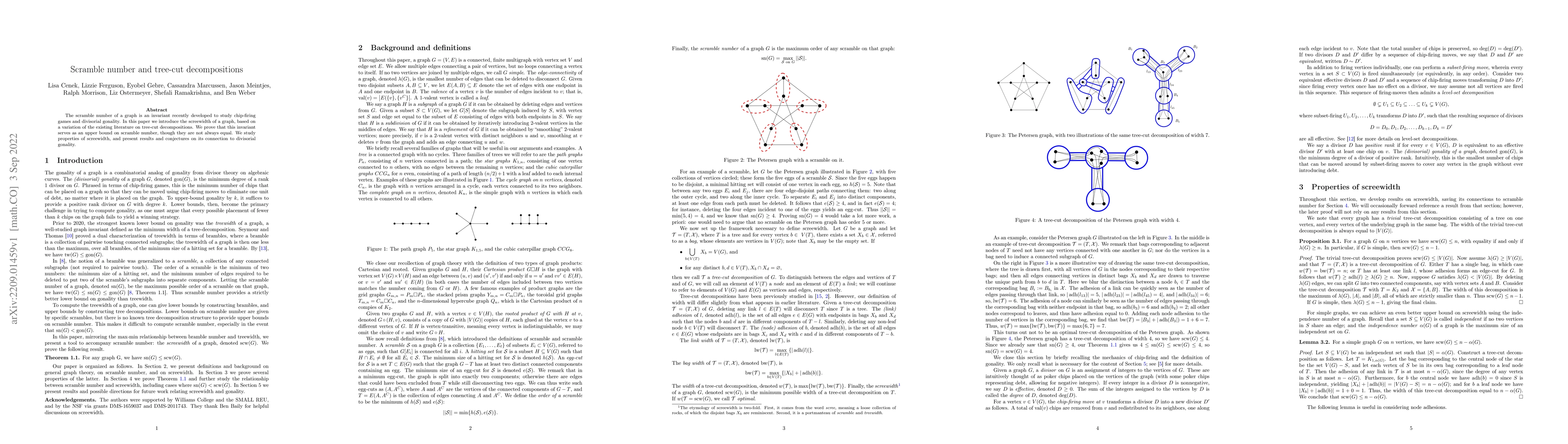 Thumbnail for Scramble number and tree-cut decompositions