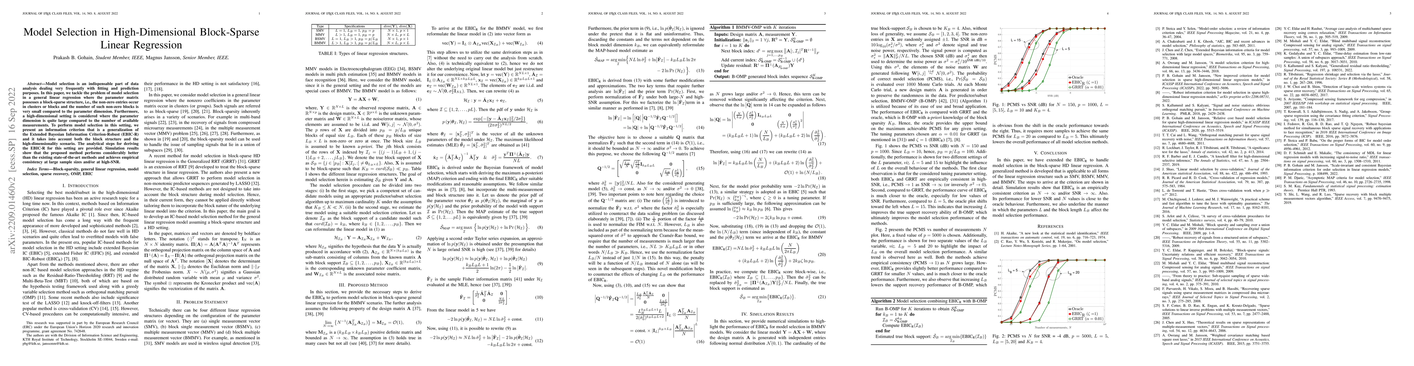 Thumbnail for Model Selection in High-Dimensional Block-Sparse Linear Regression