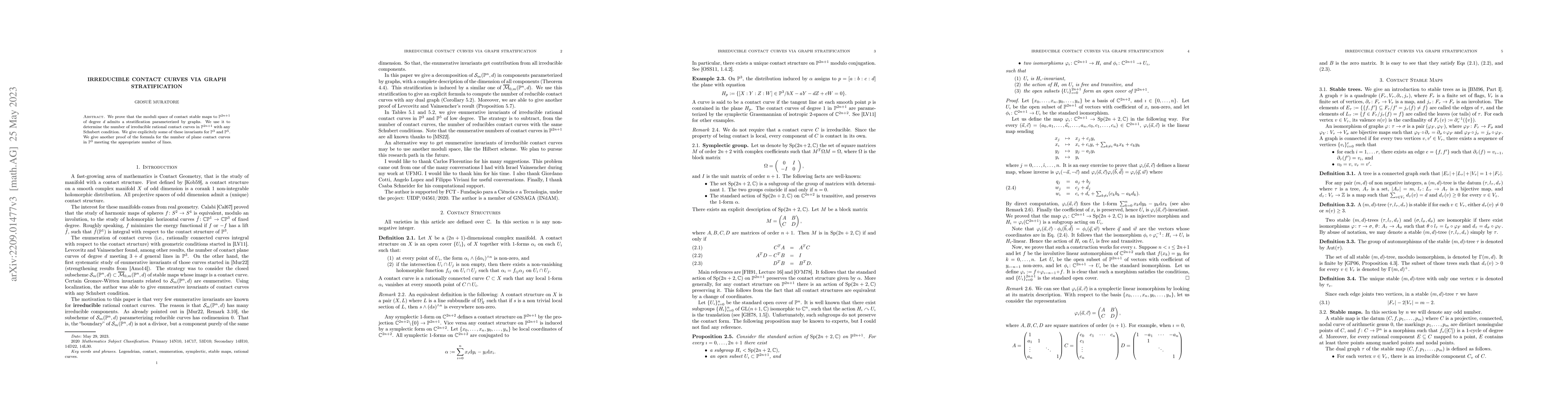 Thumbnail for Irreducible Contact Curves via Graph Stratification