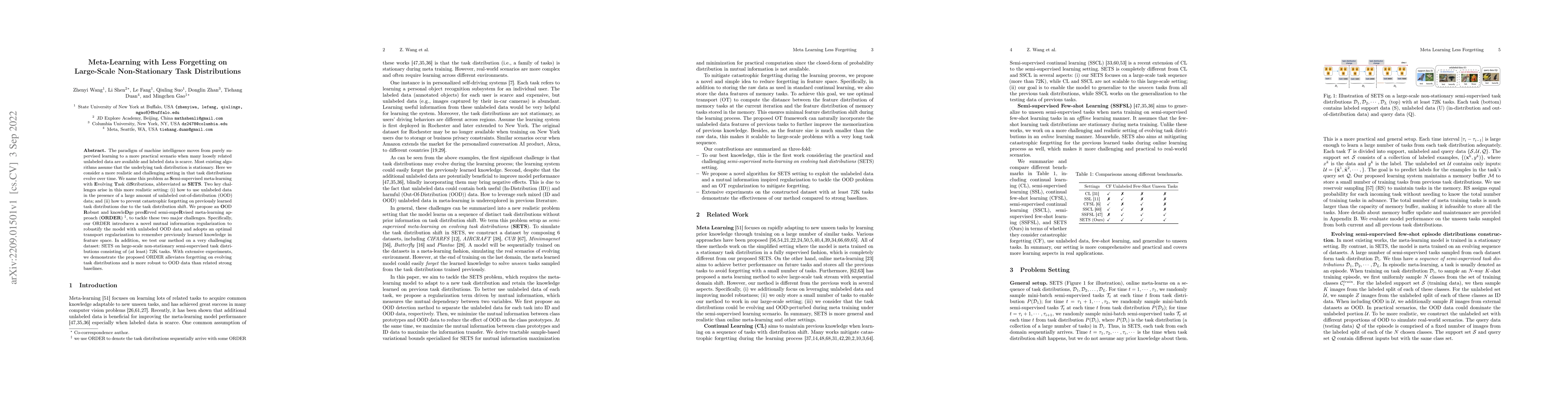 Thumbnail for Meta-Learning with Less Forgetting on Large-Scale Non-Stationary Task
  Distributions