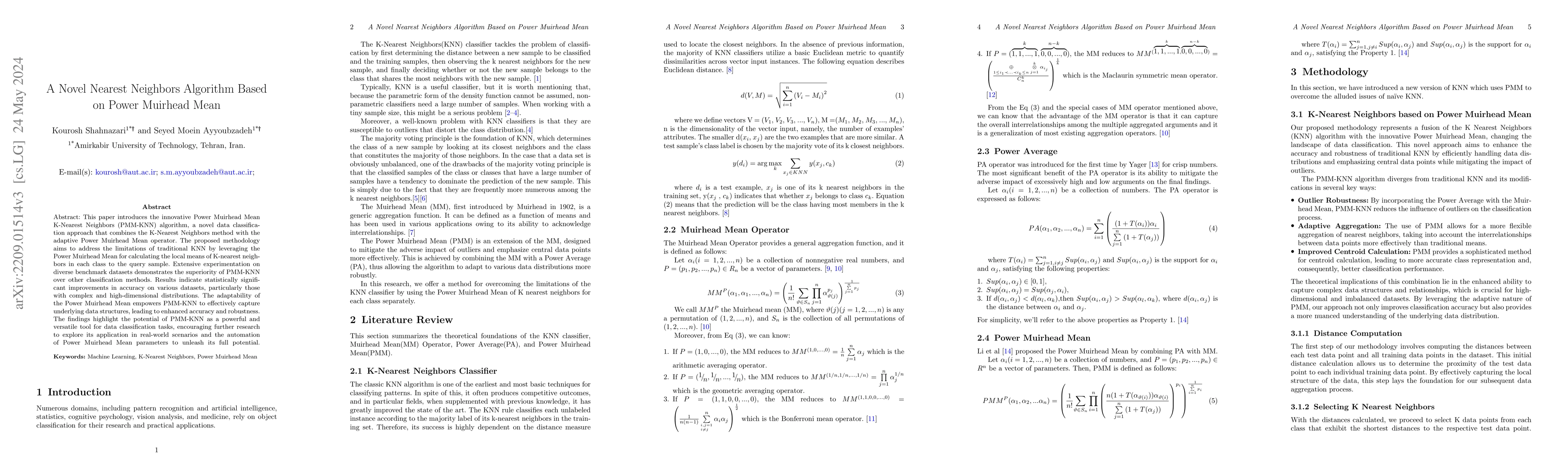 Thumbnail for A Novel Nearest Neighbors Algorithm Based on Power Muirhead Mean