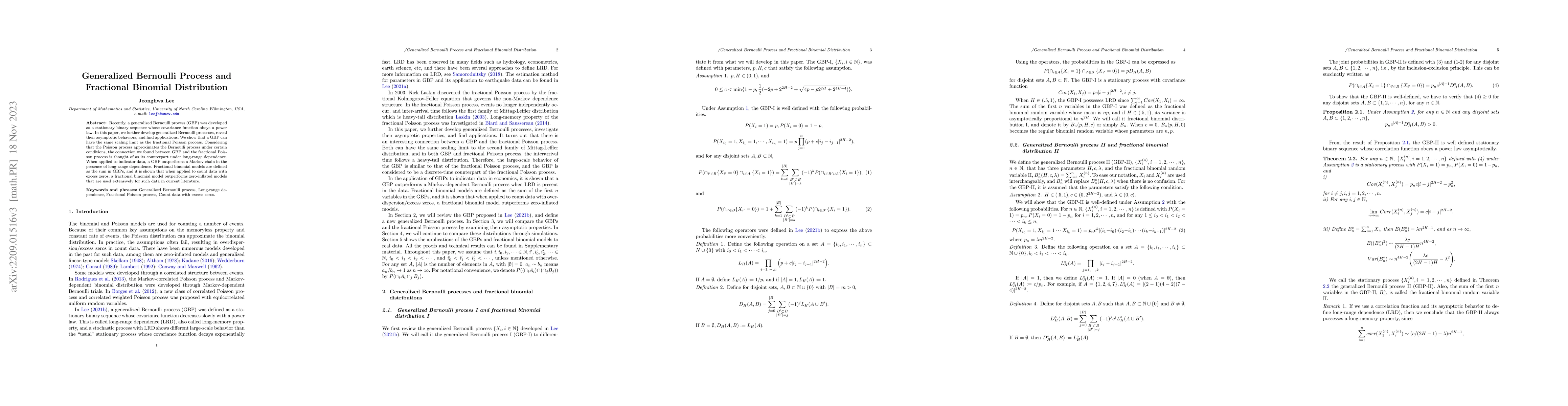 Thumbnail for Generalized Bernoulli Process and Fractional Binomial Distribution