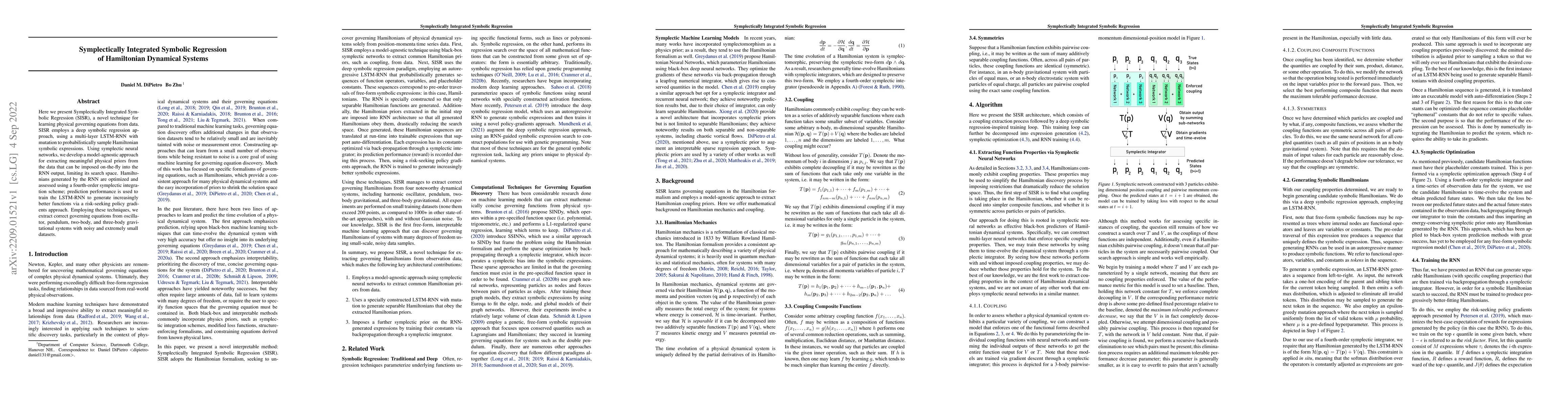 Thumbnail for Symplectically Integrated Symbolic Regression of Hamiltonian Dynamical
  Systems