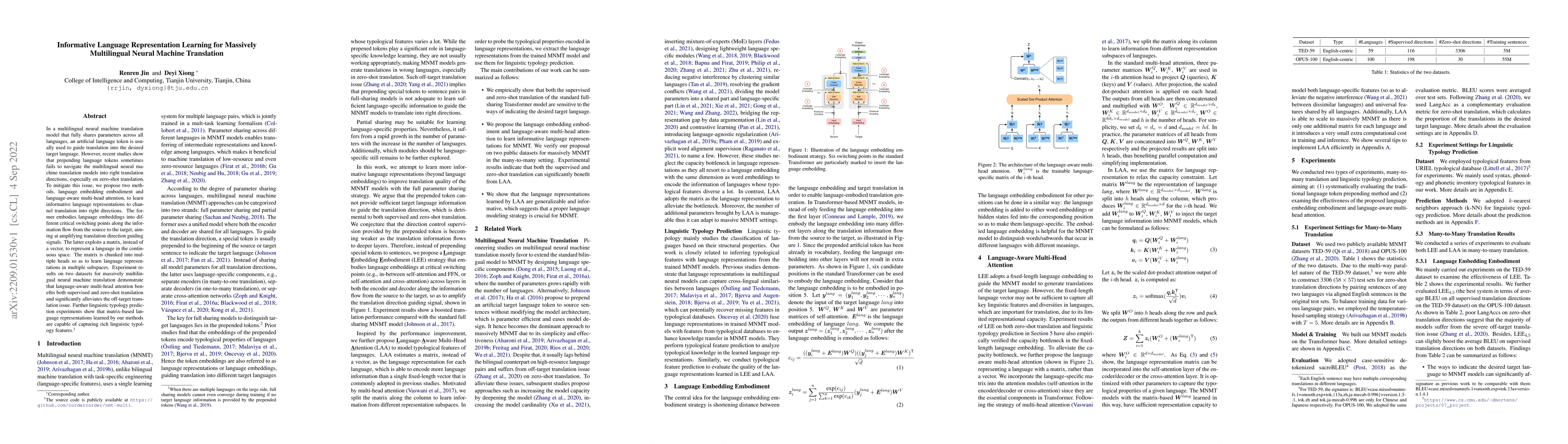 Thumbnail for Informative Language Representation Learning for Massively Multilingual
  Neural Machine Translation