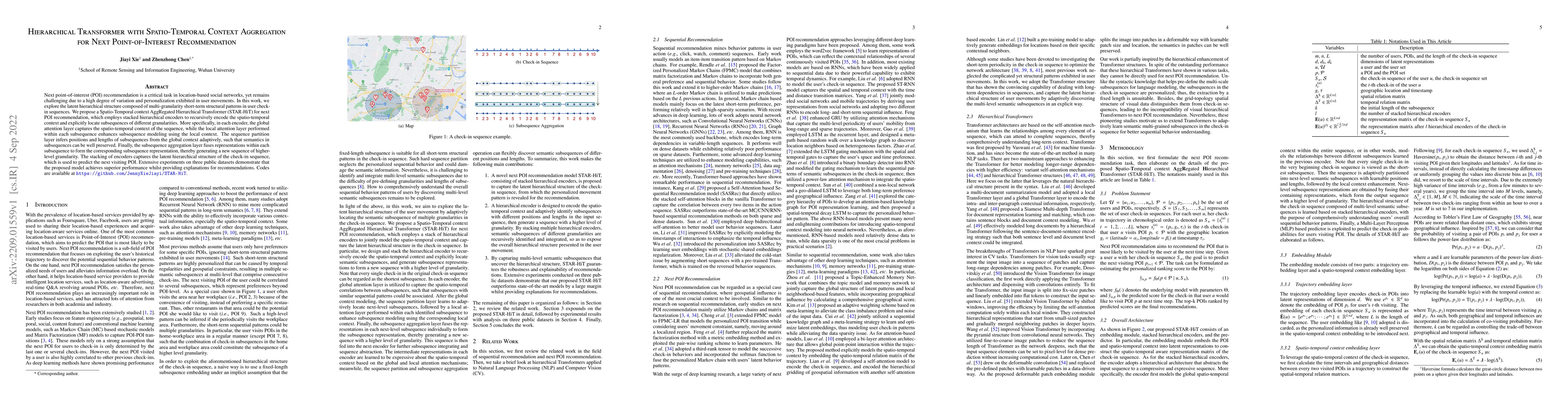Thumbnail for Hierarchical Transformer with Spatio-Temporal Context Aggregation for
  Next Point-of-Interest Recommendation