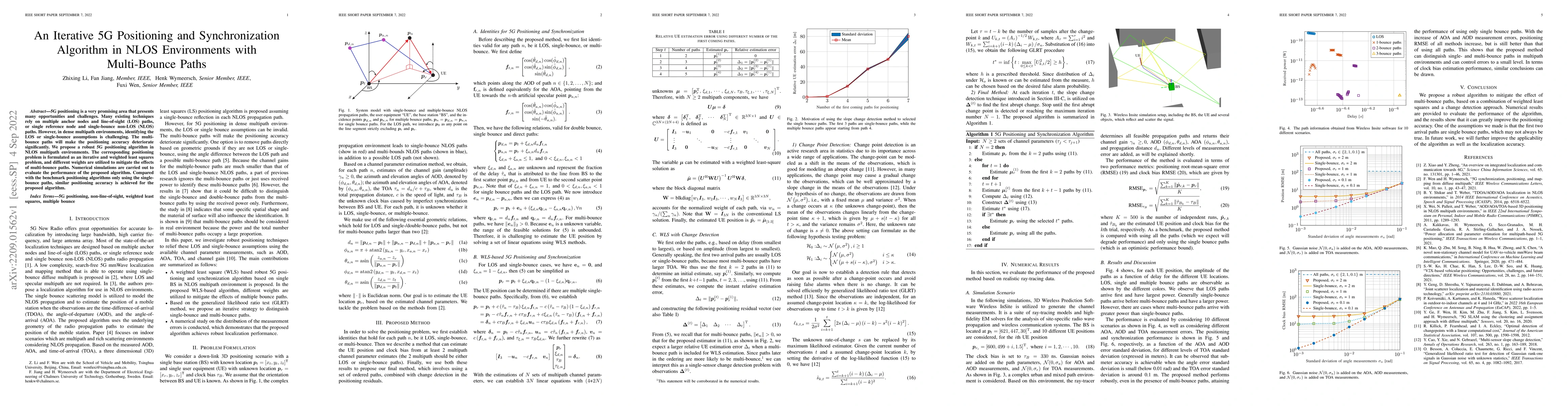 Thumbnail for An Iterative 5G Positioning and Synchronization Algorithm in NLOS
  Environments with Multi-Bounce Paths