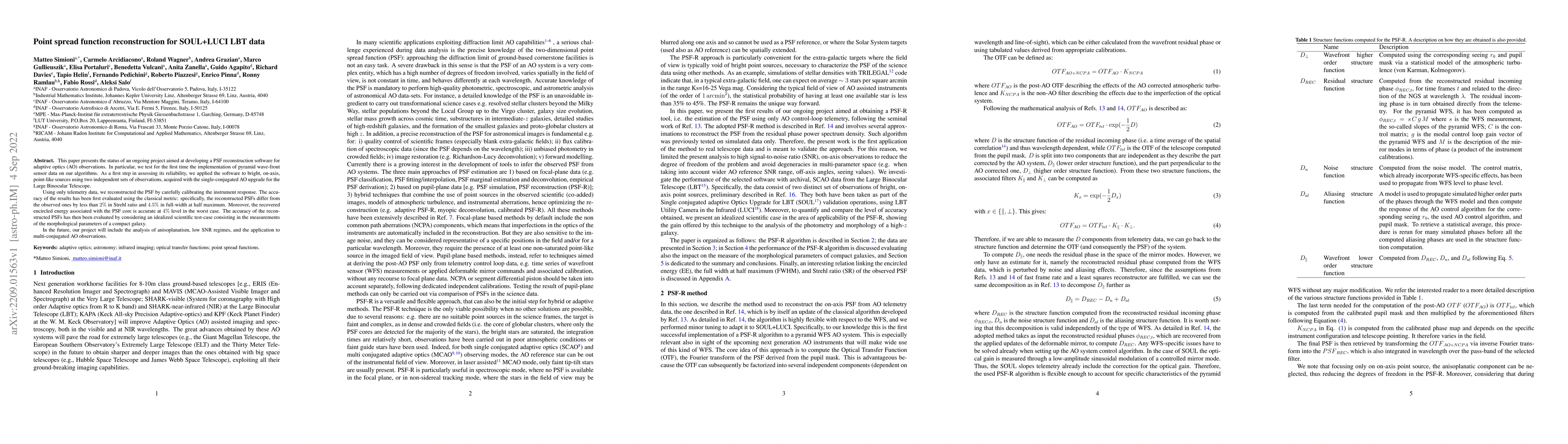 Thumbnail for Point spread function reconstruction for SOUL+LUCI LBT data