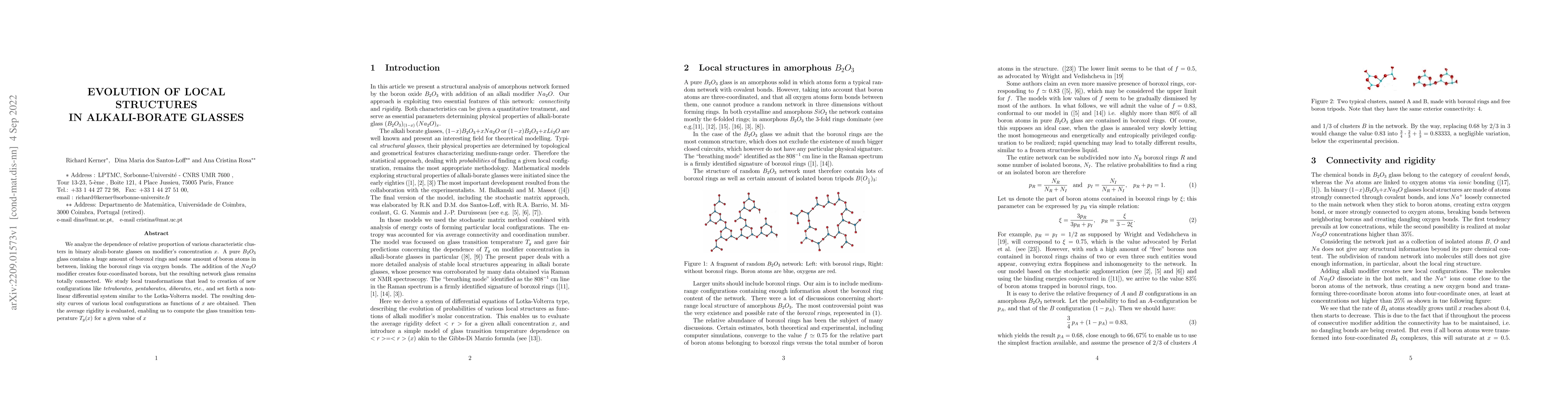 Thumbnail for Evolution of Local Structures in Alkali-Borate Glasses