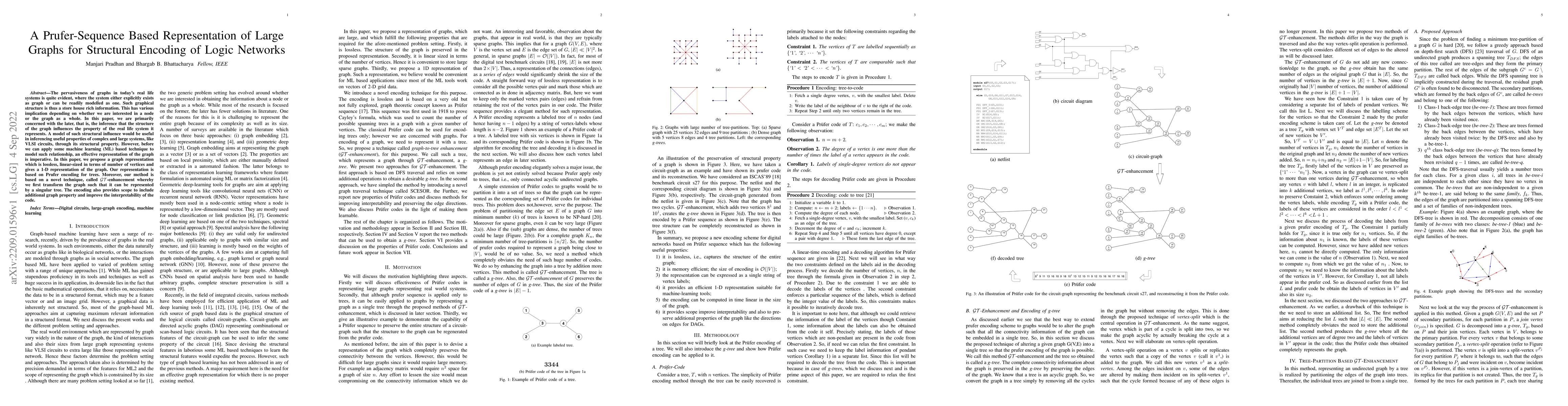 Thumbnail for A Prufer-Sequence Based Representation of Large Graphs for Structural
  Encoding of Logic Networks