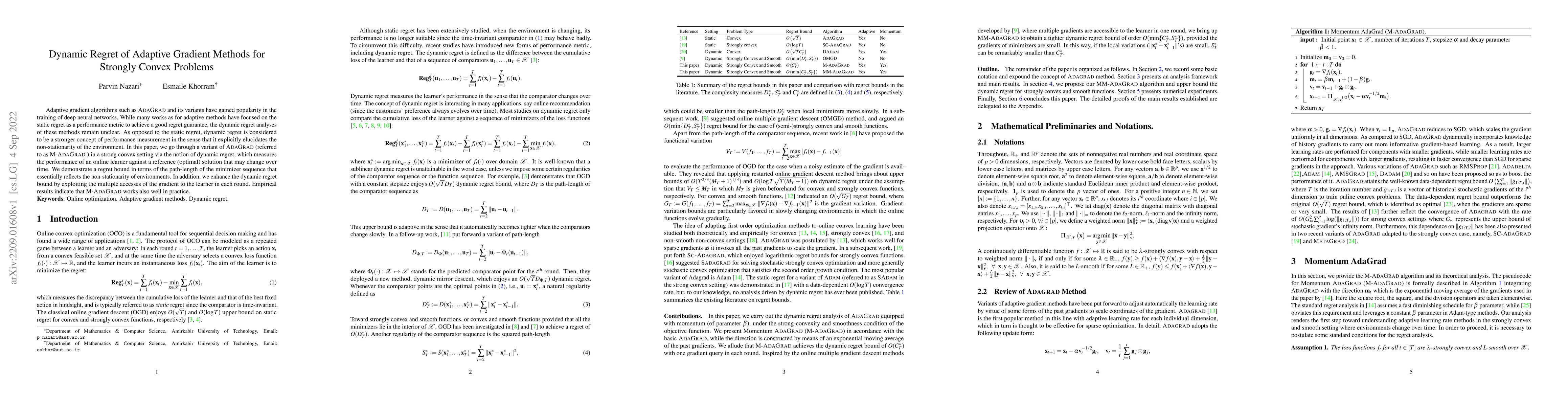 Thumbnail for Dynamic Regret of Adaptive Gradient Methods for Strongly Convex Problems