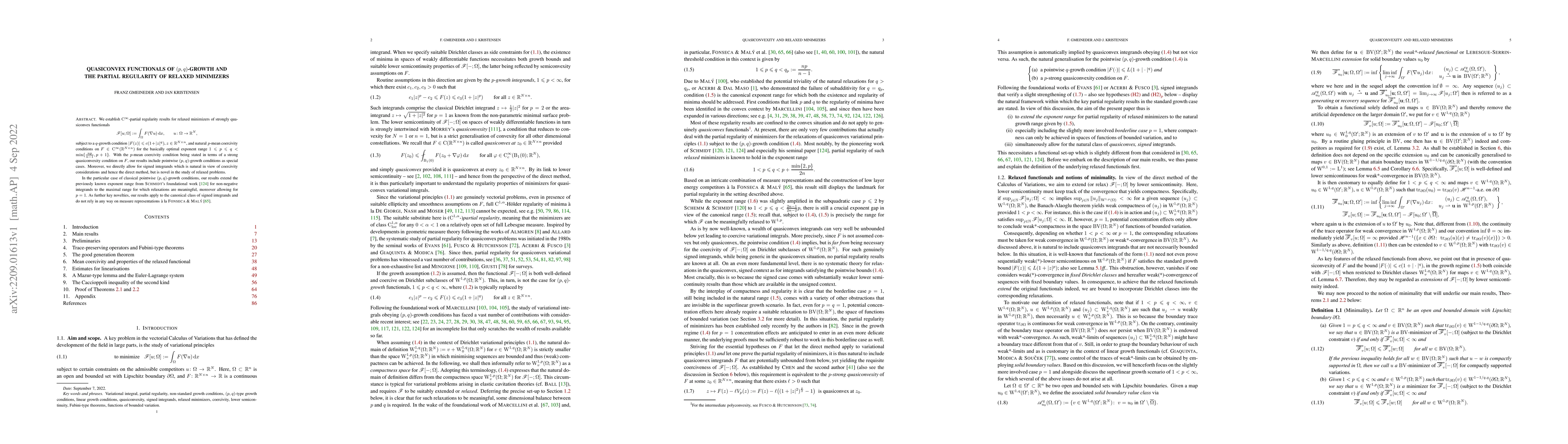 Thumbnail for Quasiconvex functionals of $(p,q)$-growth and the partial regularity of
  relaxed minimizers