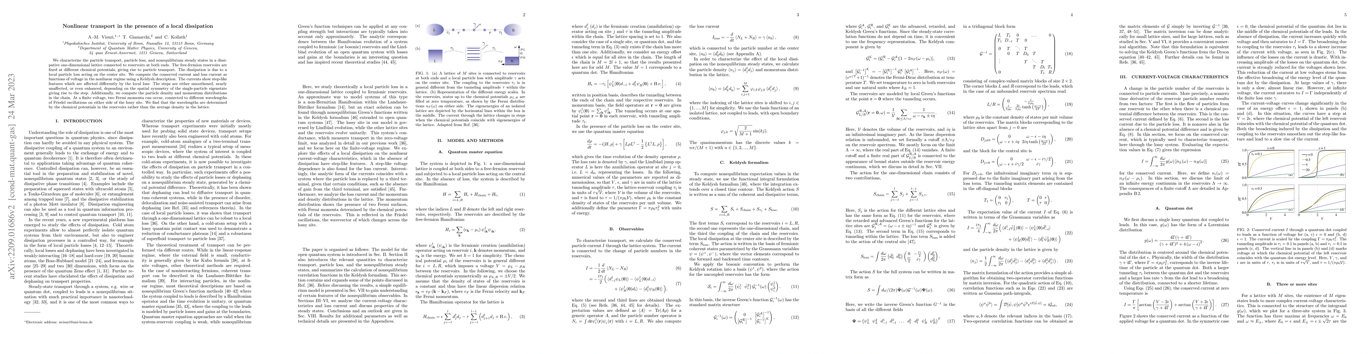 Thumbnail for Nonlinear transport in the presence of a local dissipation