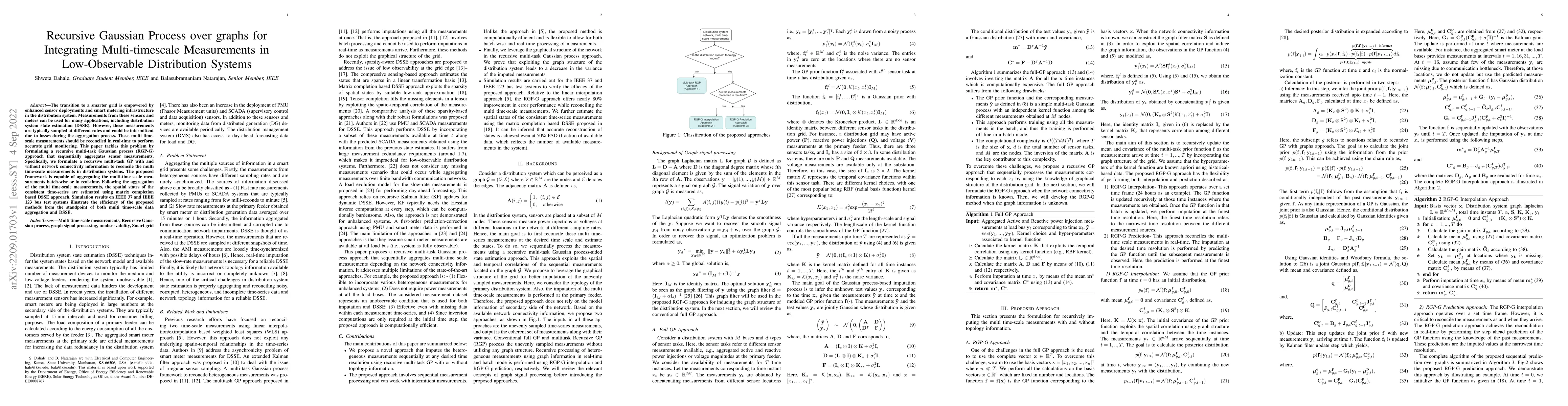 Thumbnail for Recursive Gaussian Process over graphs for Integrating Multi-timescale
  Measurements in Low-Observable Distribution Systems