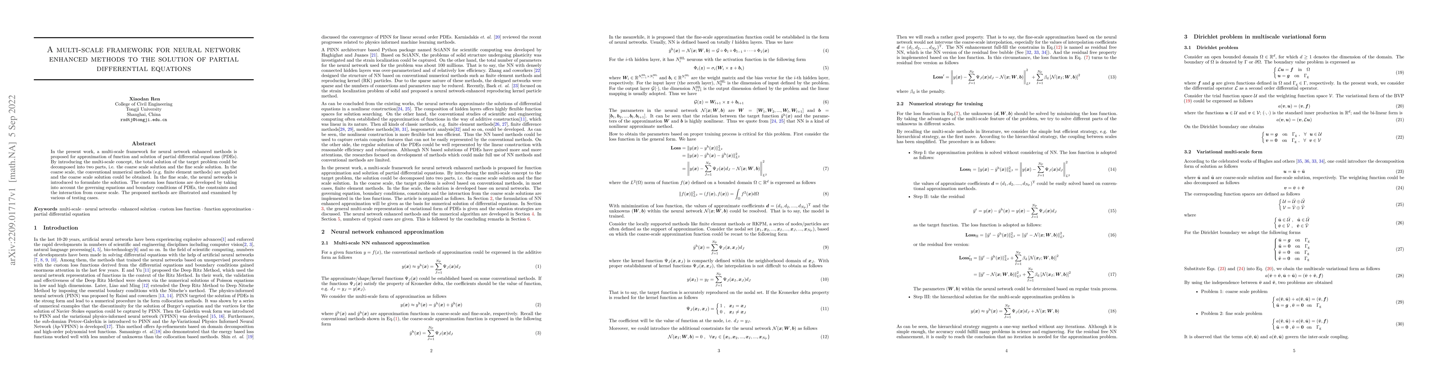 Thumbnail for A multi-scale framework for neural network enhanced methods to the
  solution of partial differential equations
