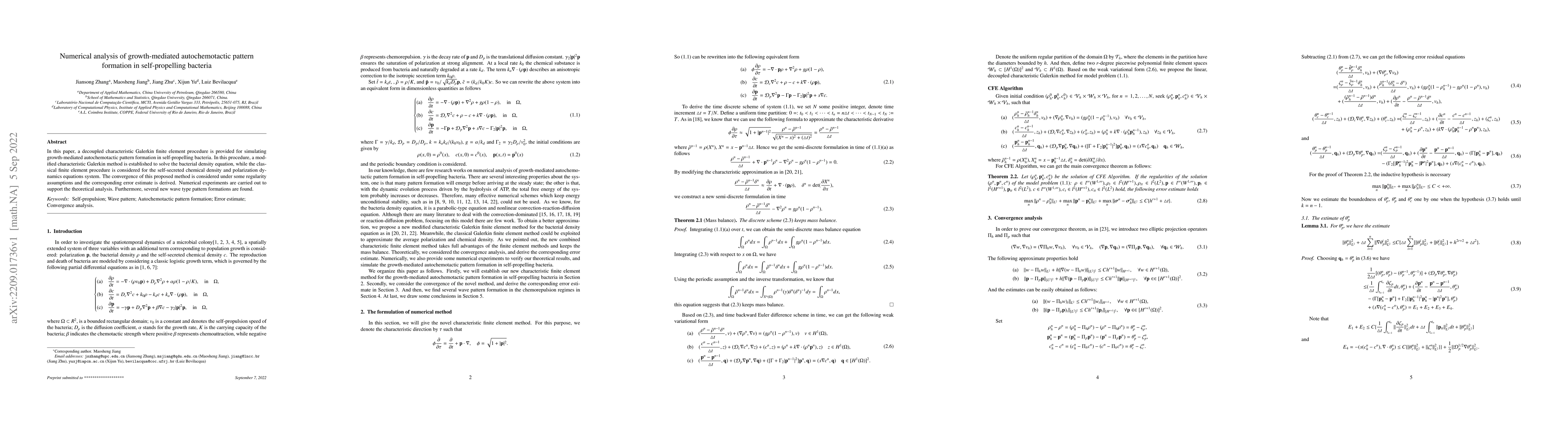 Thumbnail for Numerical analysis of growth-mediated autochemotactic pattern formation
  in self-propelling bacteria