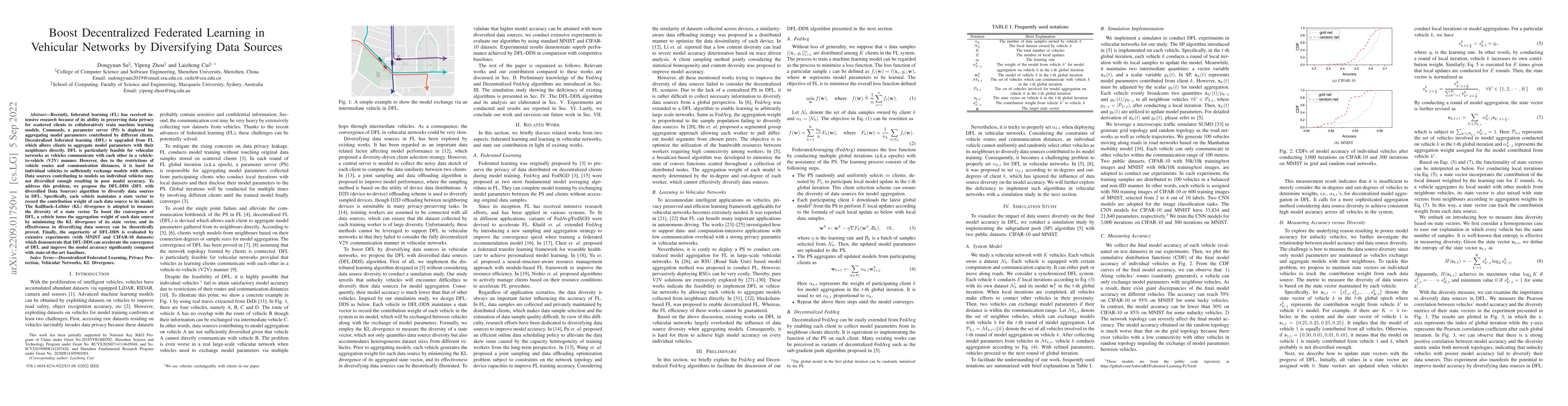 Thumbnail for Boost Decentralized Federated Learning in Vehicular Networks by
  Diversifying Data Sources