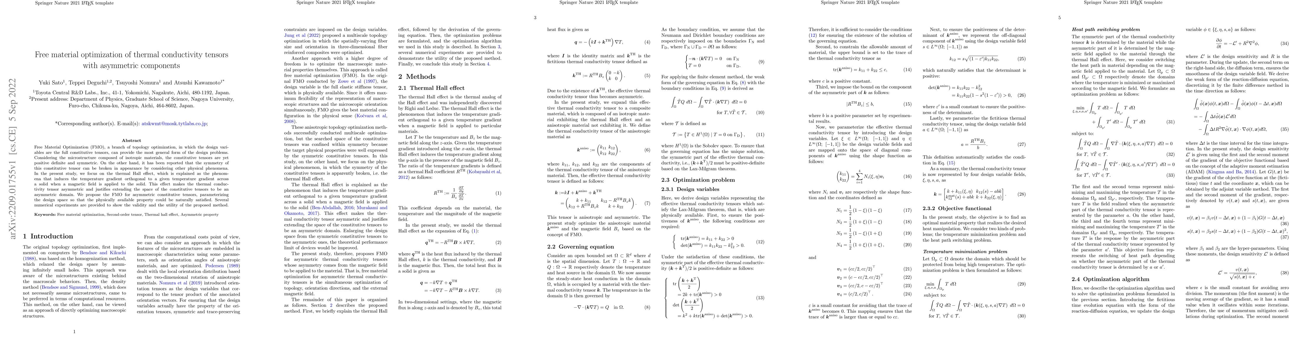 Thumbnail for Free material optimization of thermal conductivity tensors with
  asymmetric components