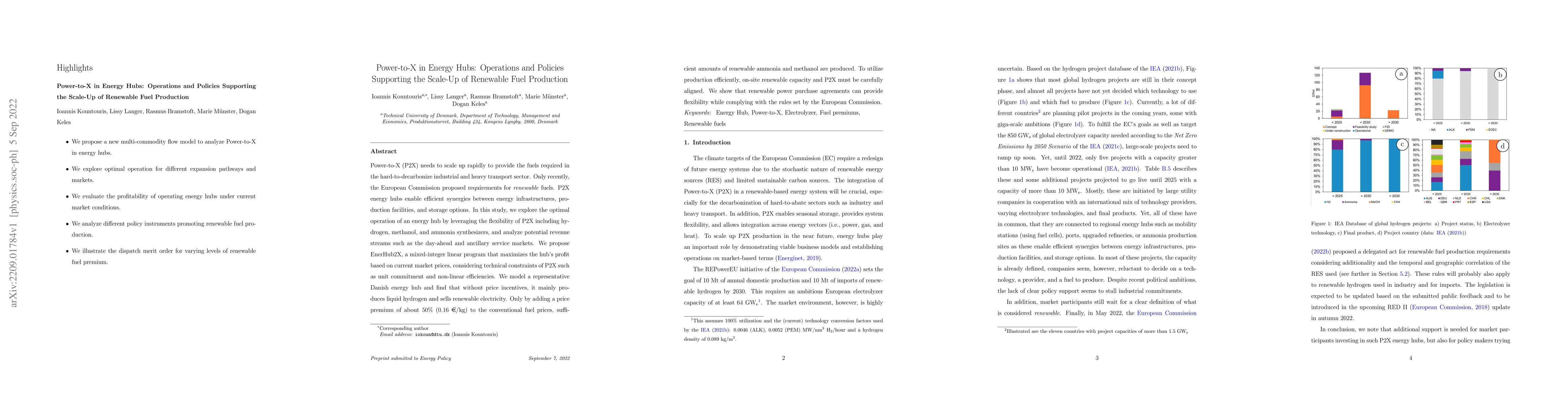 Thumbnail for Power-to-X in Energy Hubs: Operations and Policies Supporting the
  Scale-Up of Renewable Fuel Production