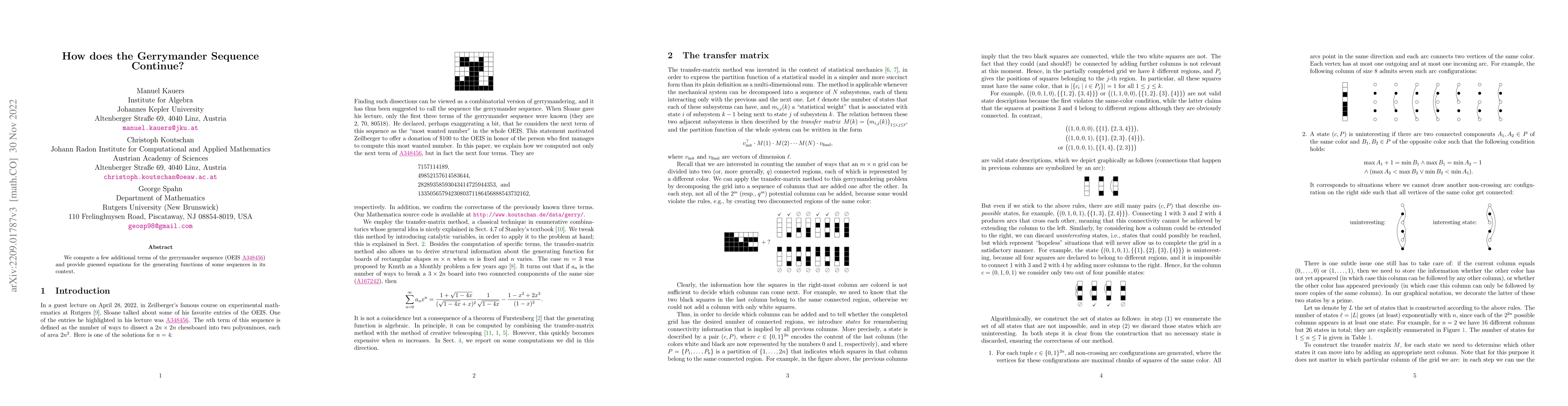 Thumbnail for How does the Gerrymander Sequence Continue?