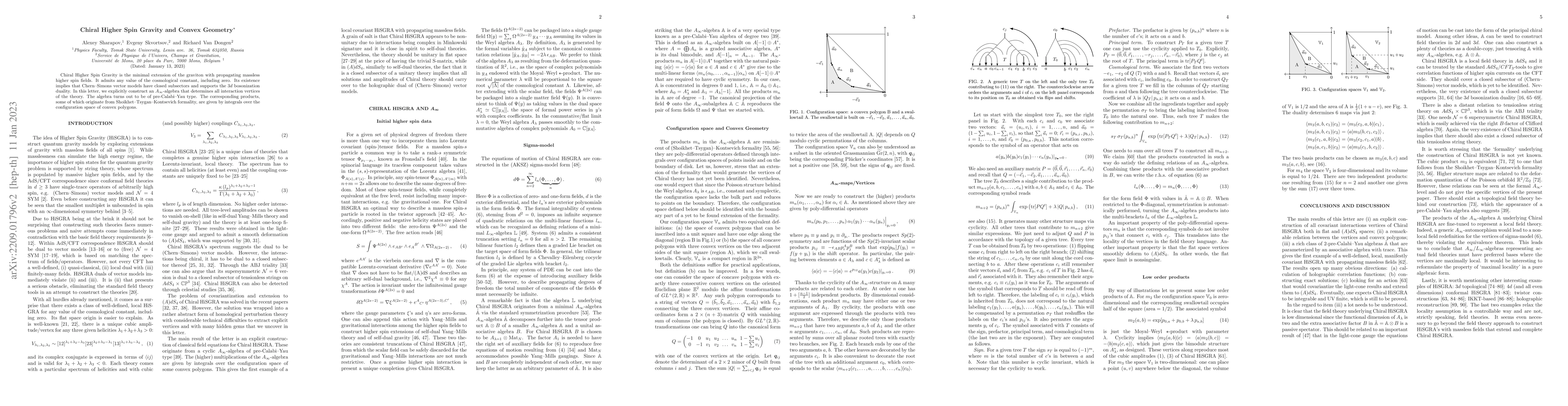 Thumbnail for Chiral Higher Spin Gravity and Convex Geometry