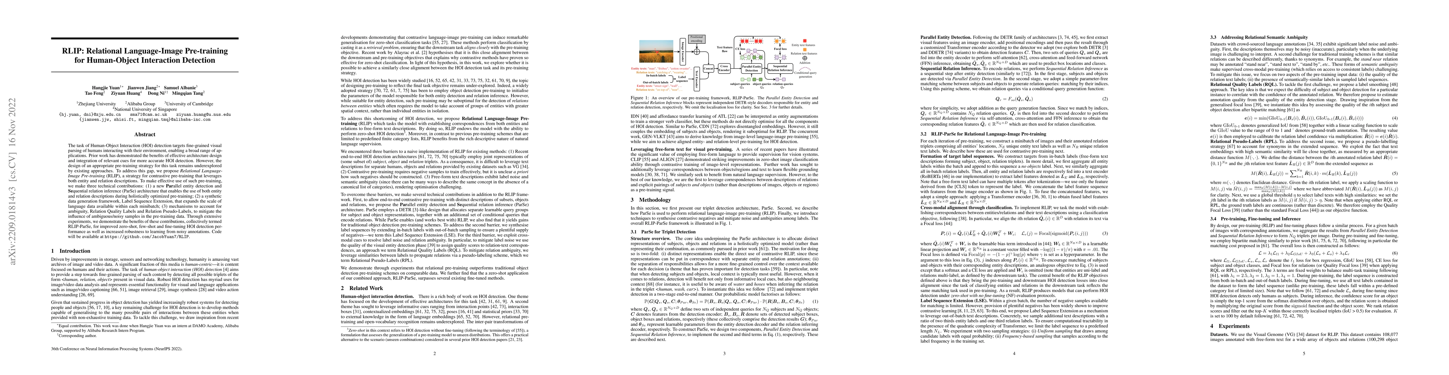 Thumbnail for RLIP: Relational Language-Image Pre-training for Human-Object
  Interaction Detection