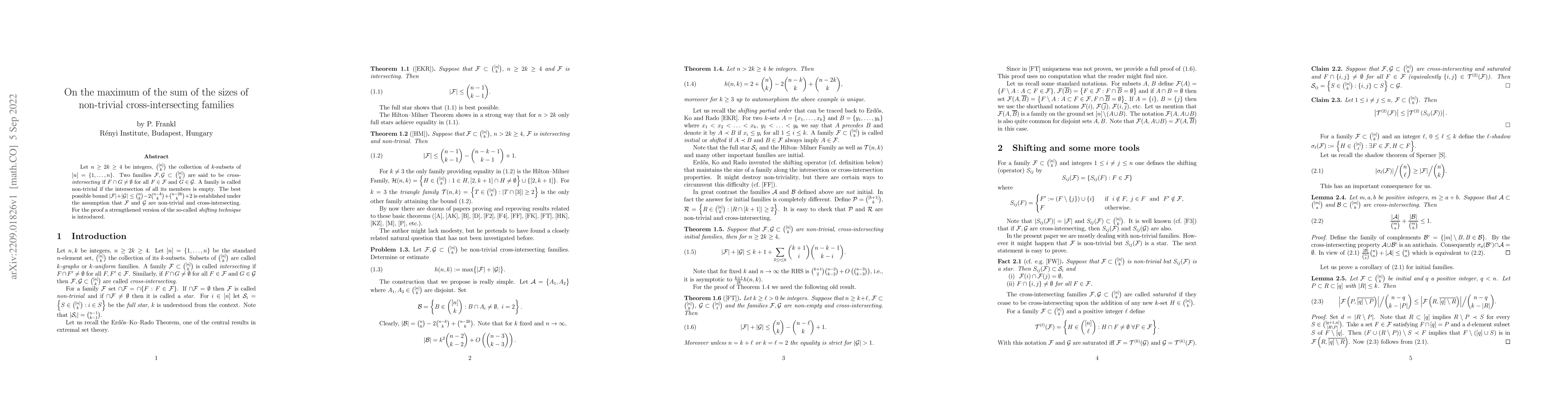 Thumbnail for On the maximum of the sum of the sizes of non-trivial cross-intersecting
  families