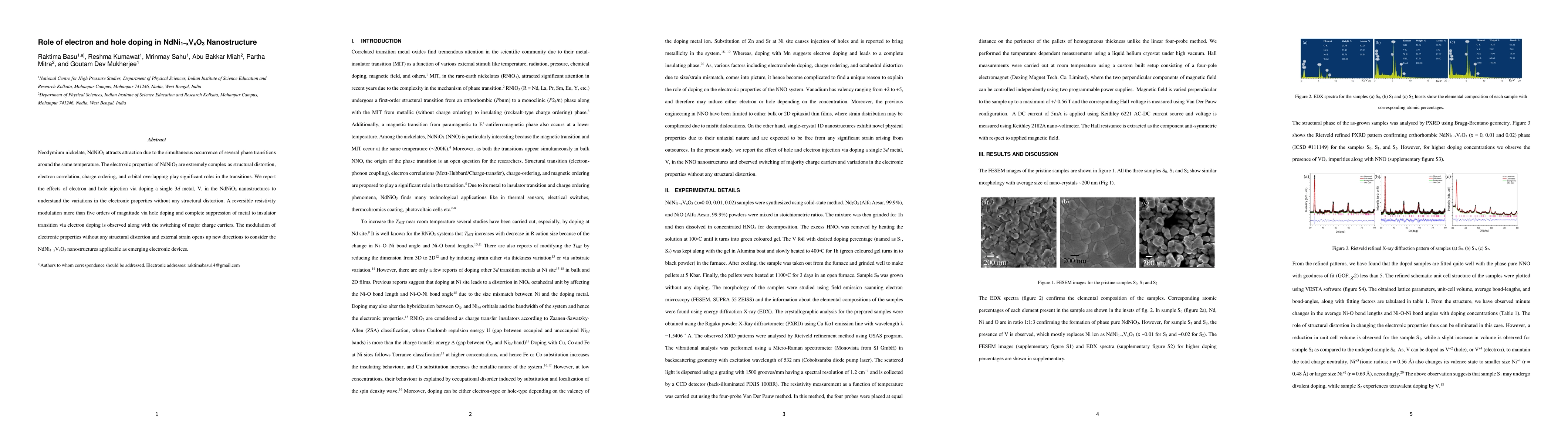 Thumbnail for Role of electron and hole doping in NdNi1_xVxO3 Nanostructure