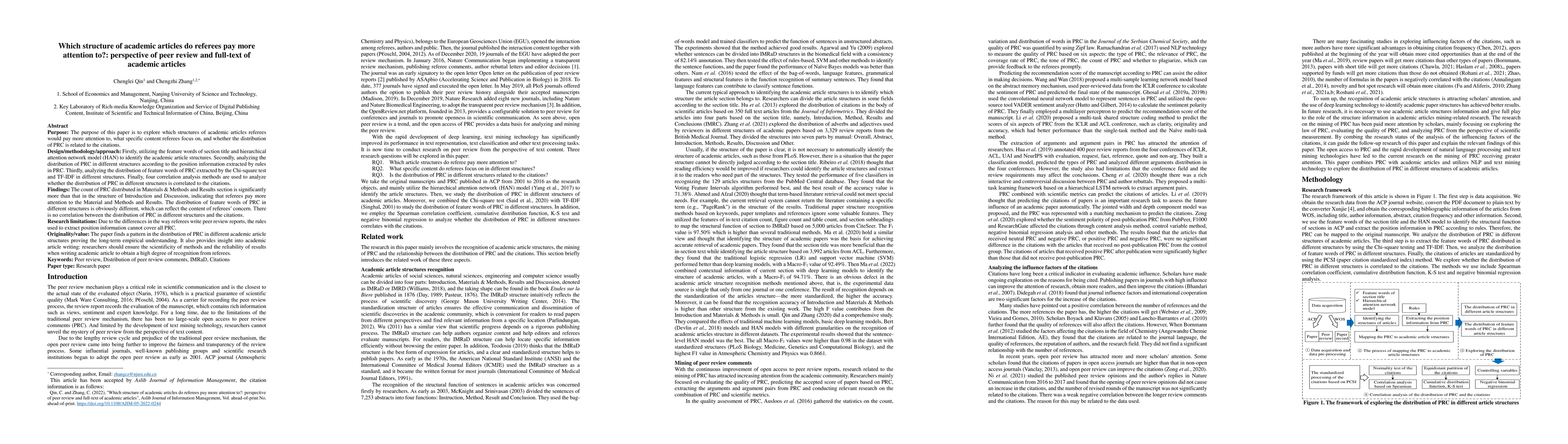 Thumbnail for Which structure of academic articles do referees pay more attention to?:
  perspective of peer review and full-text of academic articles