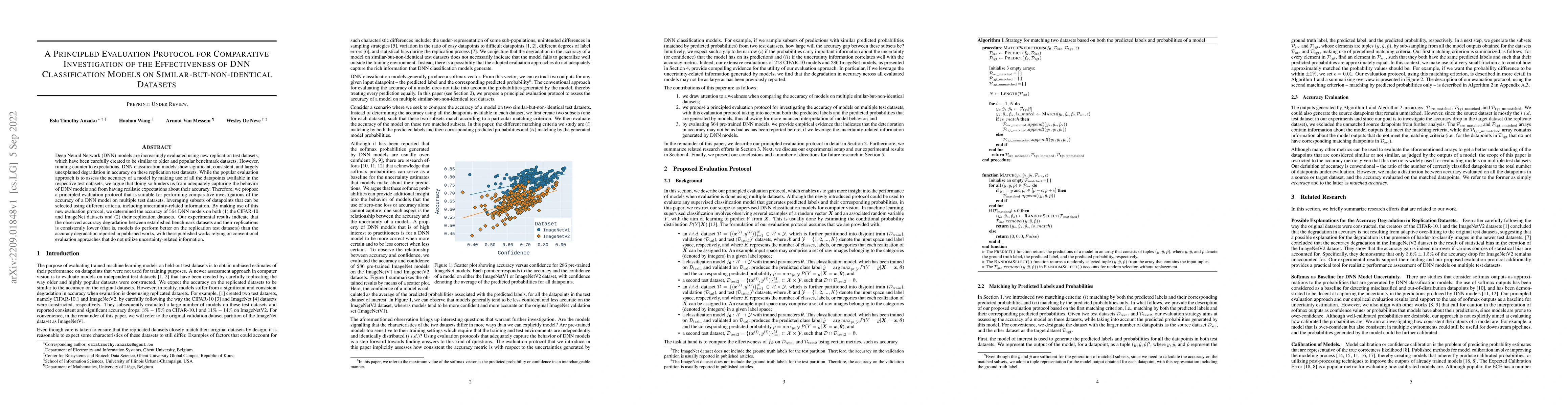 Thumbnail for A Principled Evaluation Protocol for Comparative Investigation of the
  Effectiveness of DNN Classification Models on Similar-but-non-identical
  Datasets