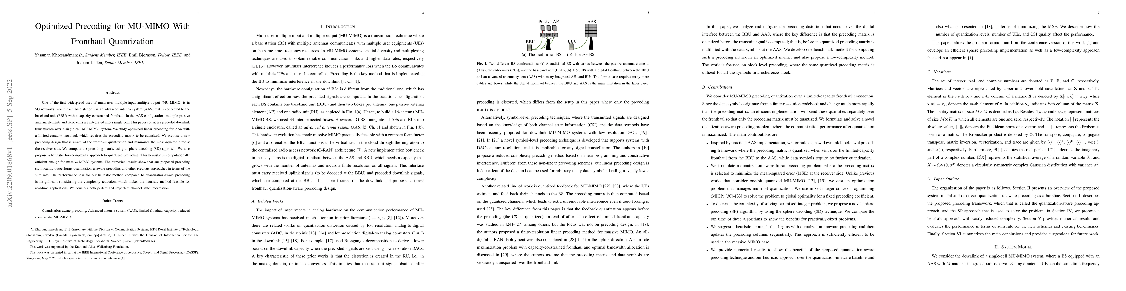 Thumbnail for Optimized Precoding for MU-MIMO With Fronthaul Quantization