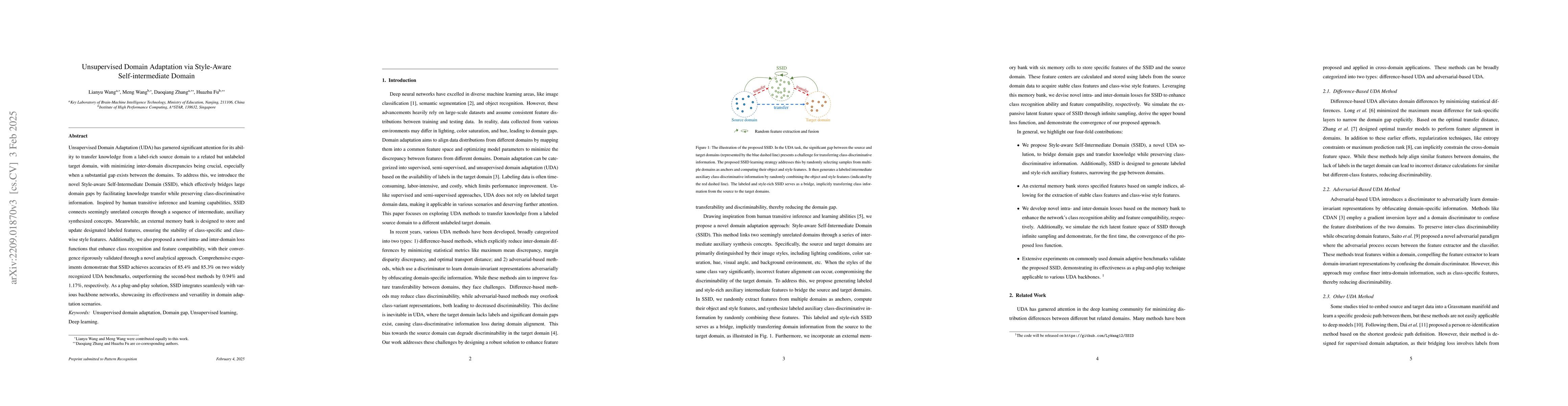 Thumbnail for Unsupervised Domain Adaptation via Style-Aware Self-intermediate Domain