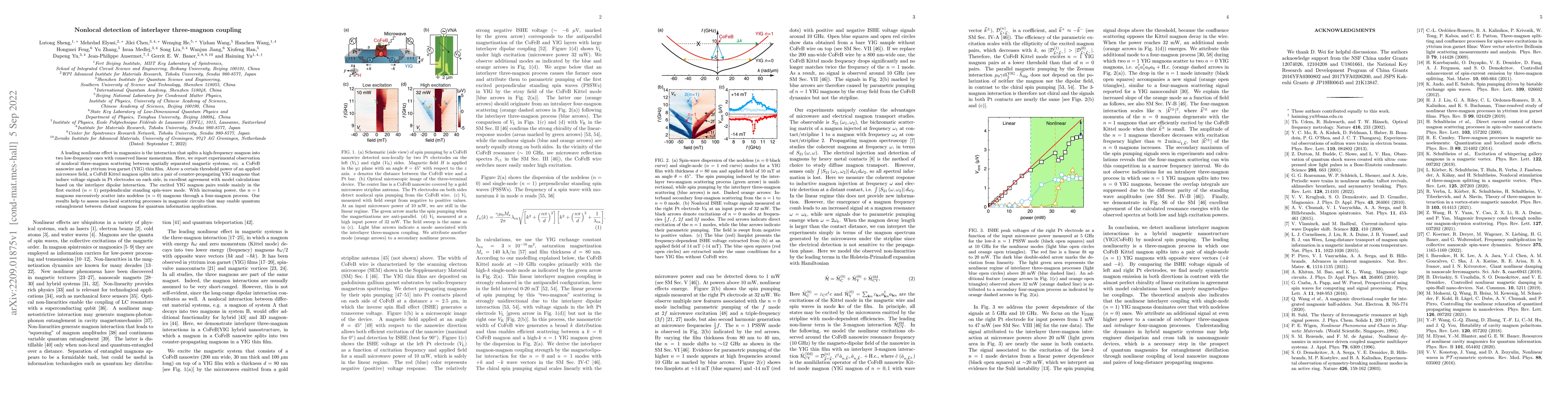 Thumbnail for Nonlocal detection of interlayer three-magnon coupling