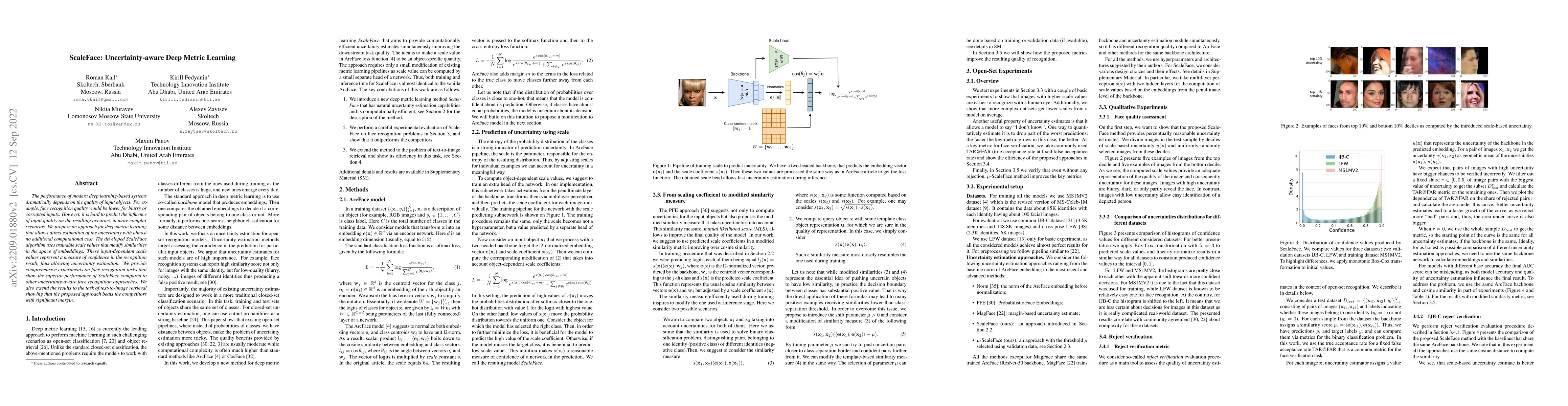 Thumbnail for ScaleFace: Uncertainty-aware Deep Metric Learning